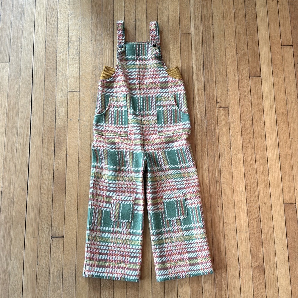 Misha & Puff wool overalls — tartan pattern — size 10